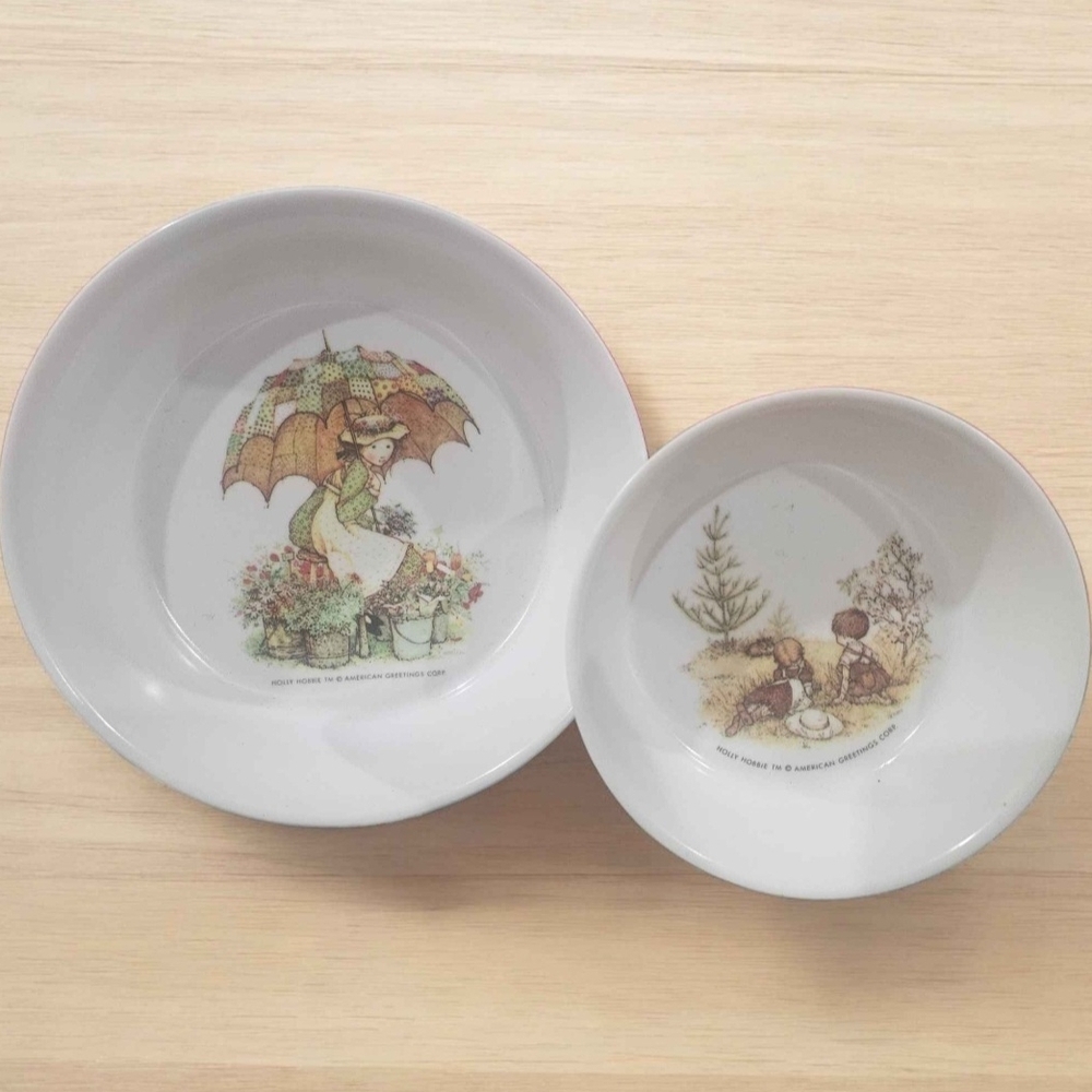 Vintage Holly Hobbie Melamine Plastic Bowls 1970s
